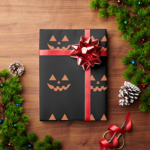 Riesiges Jack O' Lantern Gesicht Halloween-Kürbis Geschenkpapier