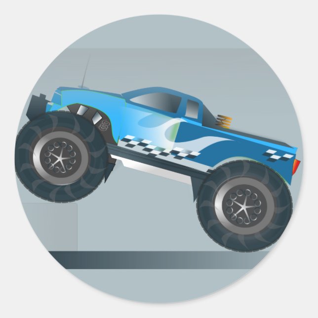 Riesiges Monster Truck Speedway-Lover Design Runder Aufkleber (Vorderseite)