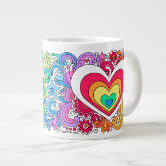 RIESIGES psychedelisches Groovy Friedenszeichen u. Jumbo-Tasse