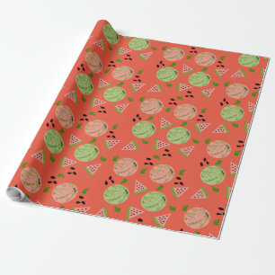 Riesiges Watermelon und Slices Art Pattern Geschenkpapier