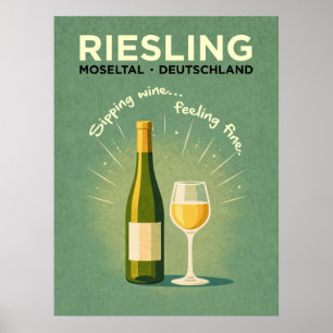 Riesling grüner Reisestil im Vintage-Look Poster