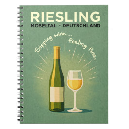 Riesling Moseltal Deutschland Vintage Travel Art Notizblock