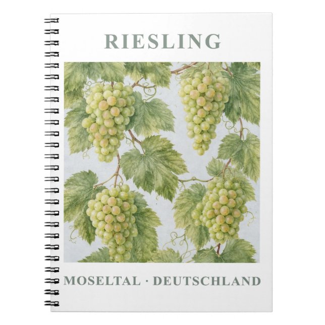Riesling Moseltal Germany Vintage Travel Art Notizblock (Vorderseite)