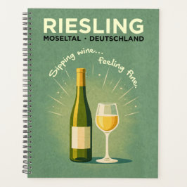 Riesling Moseltal Germany Vintage Travel Art Planer