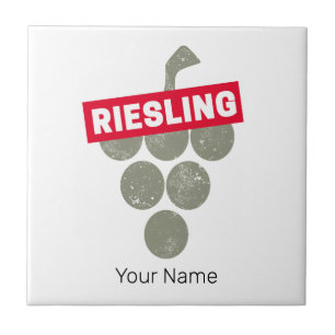 Riesling Wein Vintag Wein Drinker Traubendesign Fliese