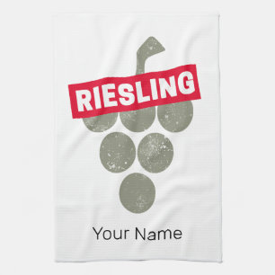 Riesling Wein Vintag Wein Drinker Traubendesign Geschirrtuch