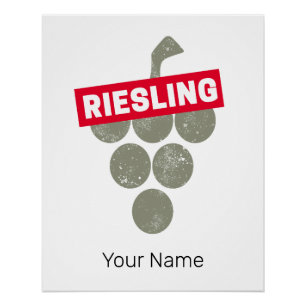 Riesling Wein Vintag Wein Drinker Traubendesign Poster
