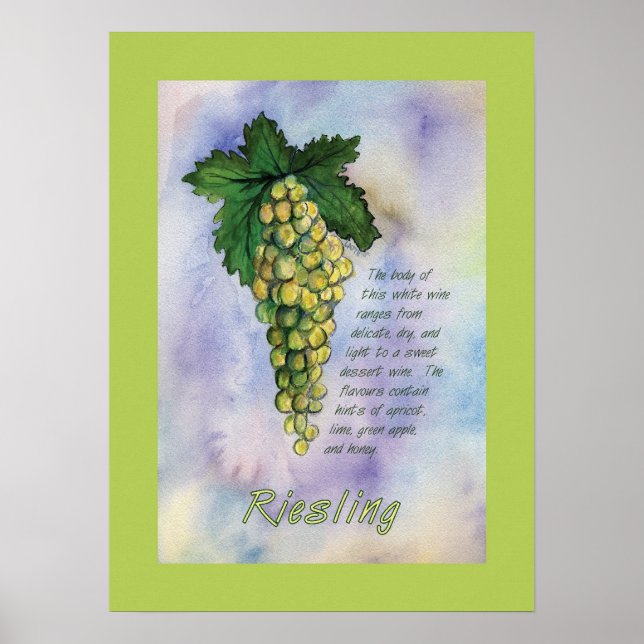 Riesling Weintrauben Poster (Vorne)