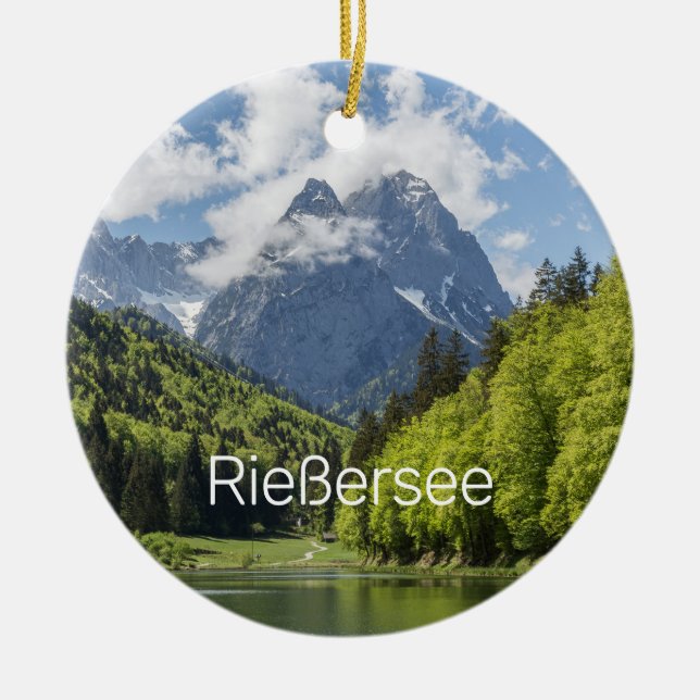 Riessersee Alps Garmisch Partenkirchen Bayern Keramik Ornament (Vorne)