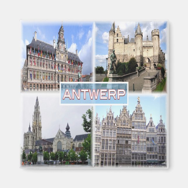 Rif. BE Antwerp, Stadhuis, Het Steen, Kühlschrank Magnet (Vorne)