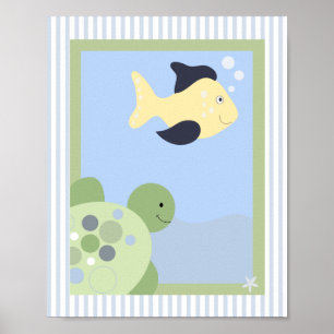 RIF-SCHILDKRÖTE FISCH 8x10 BABYZIMMER DRUCK Poster