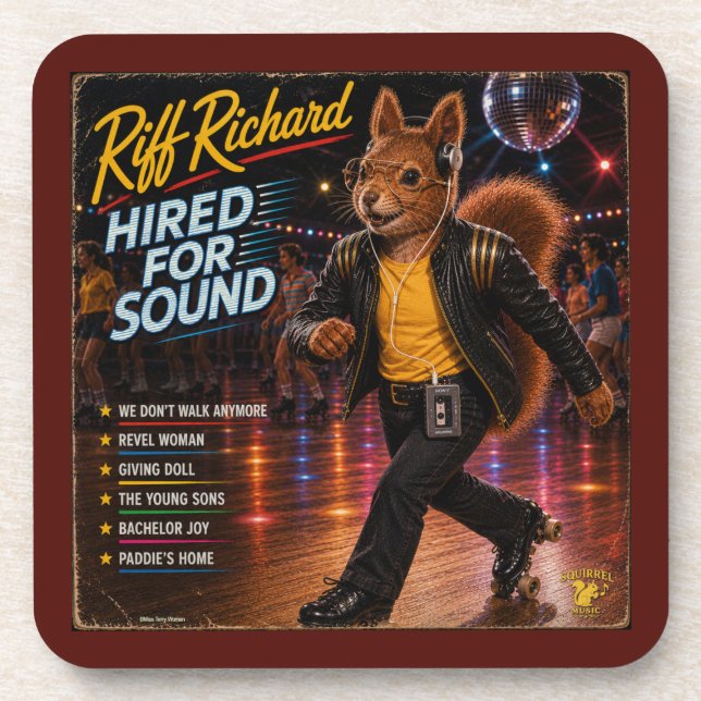 Riff Richard: eine Parodie Getränkeuntersetzer (Vorderseite)