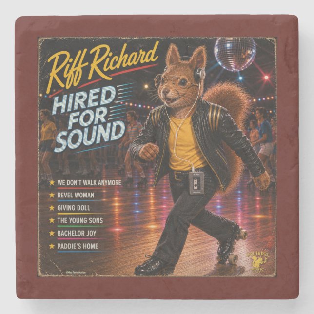 Riff Richard: eine Parodie Steinuntersetzer (Vorderseite)