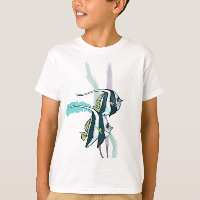 Riffbarsch, gestreifter Fisch Unterwasser T-Shirt (Vorderseite)