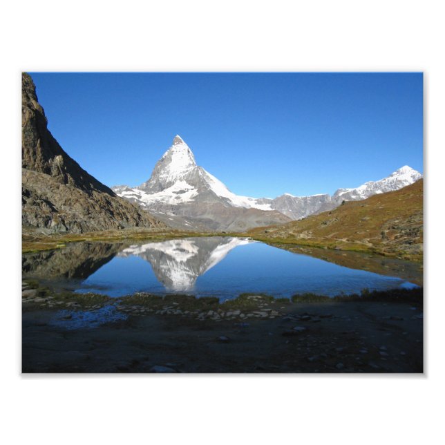 Riffelsee Matterhorn Reflektion Foto Paper (Vorne)