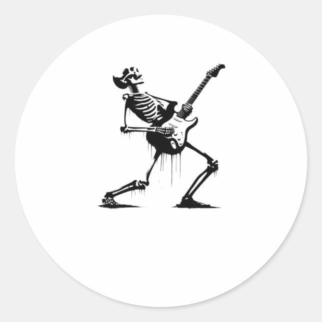 Riffs from Beyond Skeleton Gitarrist in Graffiti S Runder Aufkleber (Vorderseite)