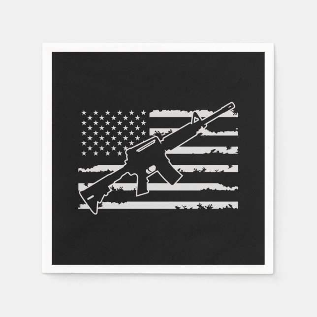 Rifle Weapon American Flag Serviette (Vorderseite)