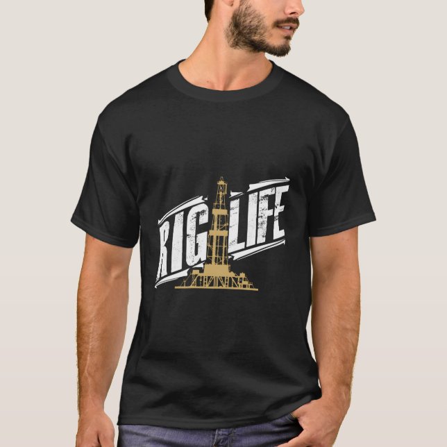 Rig Life Roughneck Ölfeld für Rig Hands T-Shirt (Vorderseite)