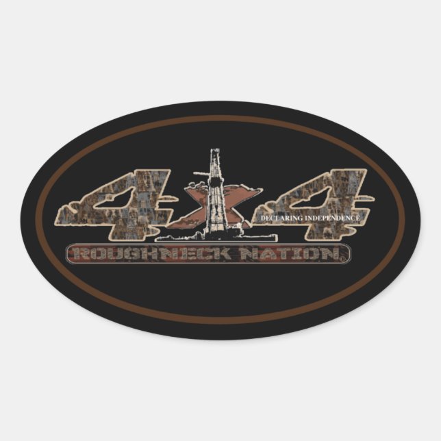 RIG UP CAMOUFLAGE Oilfield Ovaler Aufkleber (Vorderseite)