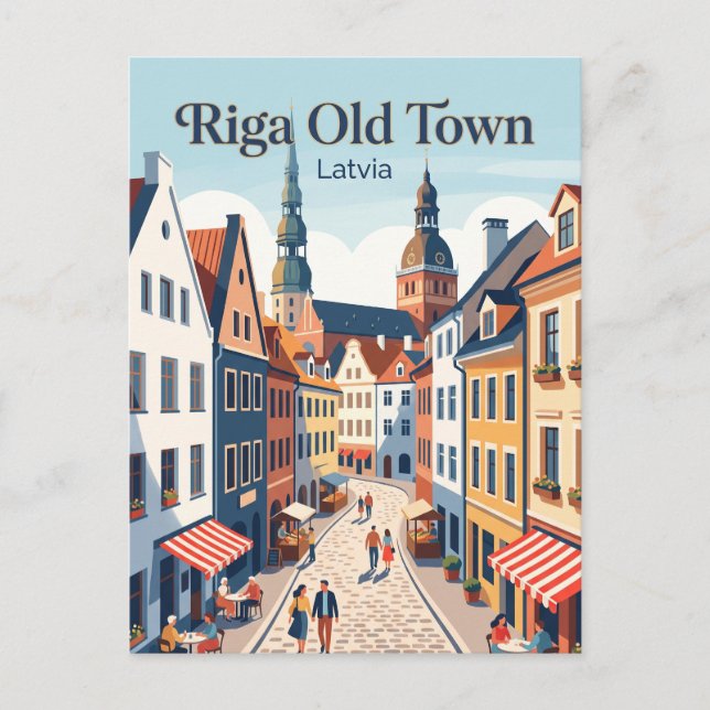 Riga Altstadt Lettland Postkarte (Vorderseite)