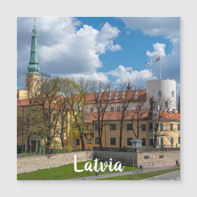 Riga Castle in Riga, Lettland Magnetkarte (Vorderseite)
