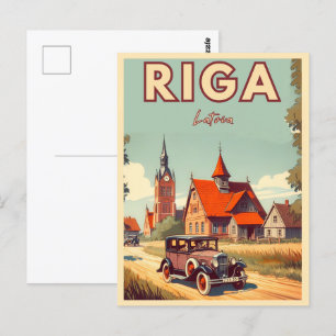 Riga City, Lettland baltische Kultur Vintage Gesch Postkarte