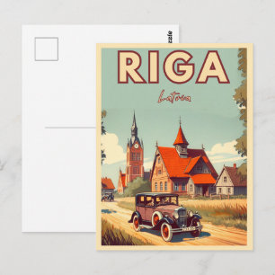 Riga City, Lettland baltische Kultur Vintage Gesch Postkarte