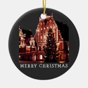 Riga House of the Blackheads with Christmas tree Keramik Ornament