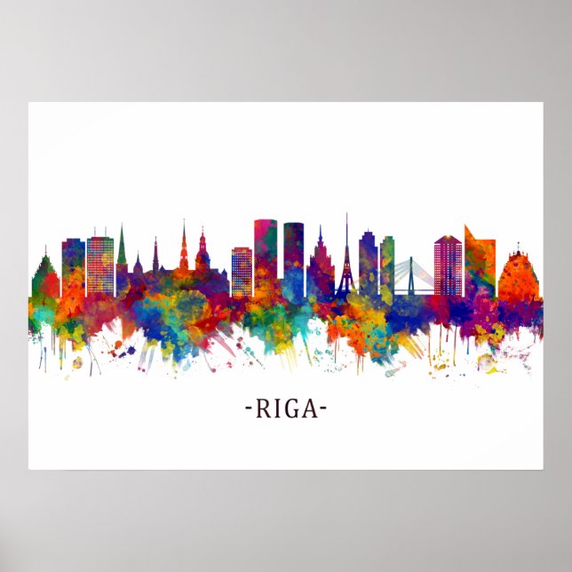 Riga Latvia Skyline Poster (Vorne)