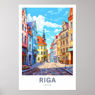 Riga Latvia Travel Print Poster