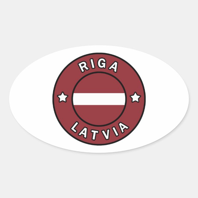 Riga Lettland Ovaler Aufkleber (Vorderseite)