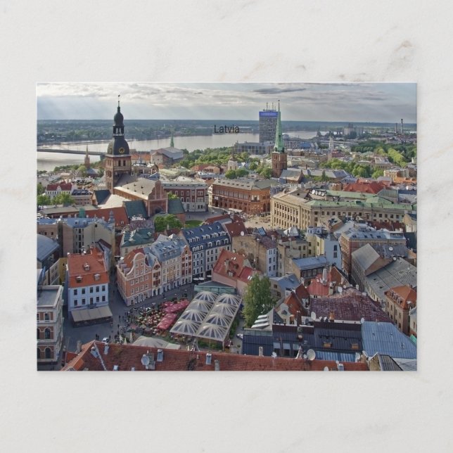 Riga, Lettland, Stadtbild, Postkarte (Vorderseite)