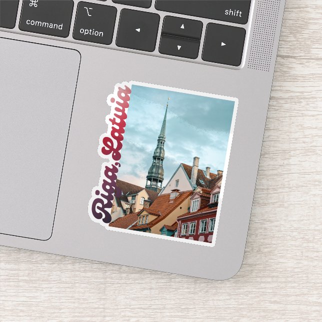 Riga Old Town photo, Latvia souvenir, laptop Aufkleber (Detail)