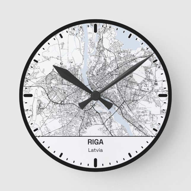 Riga Runde Wanduhr (Vorderseite)