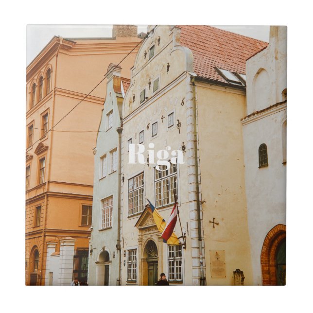 Riga-Stadtpanorama Flexibles Foto-Magnet Fliese (Vorderseite)