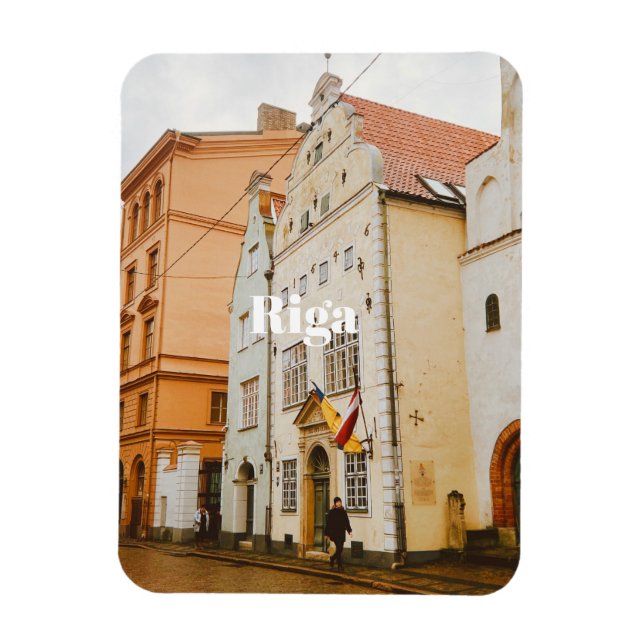 Riga-Stadtpanorama Flexibles Foto-Magnet Magnet (Vertikal)