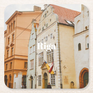Riga-Stadtpanorama Flexibles Foto-Magnet Rechteckiger Pappuntersetzer