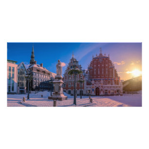 Riga Town Hall Platz im Winter Fotodruck