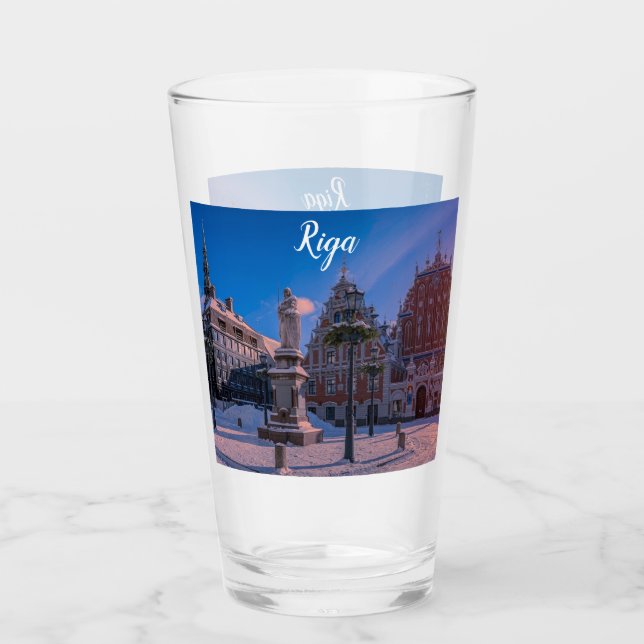 Riga Town Hall Platz im Winter Glas (Vorderseite)