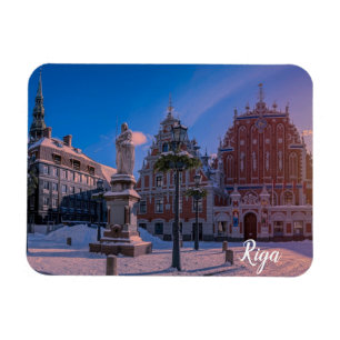Riga Town Hall Platz im Winter Square Magnet
