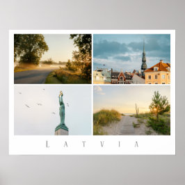 Riga und Lettland Reise Foto Collage Poster