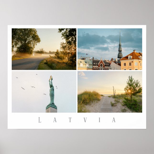 Riga und Lettland Reise Foto Collage Poster (Vorne)