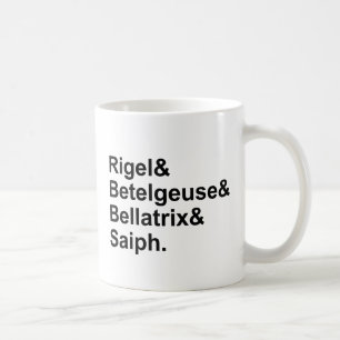 Rigel Betelgeuse Bellatrix Saiph Sterne von Orio Kaffeetasse