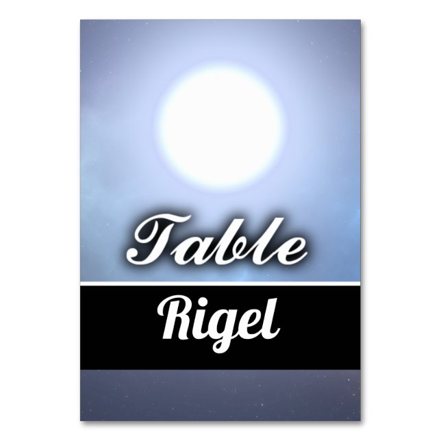 Rigel Tischnummer (Vorderseite)