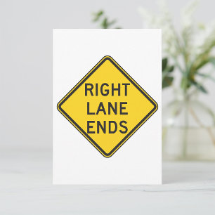 Right Lane beendet Road Sign Einladungen