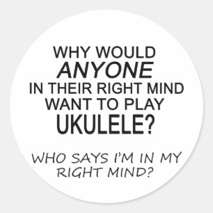 Right Mind Ukulele Runder Aufkleber