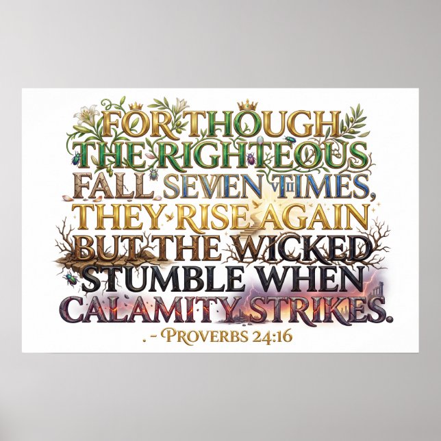 Righteous Rise Again Though They Fall Seven Times Poster (Vorne)
