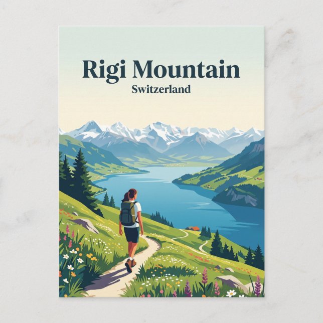 Rigi-Berg Schweiz Postkarte (Vorderseite)