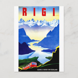 Rigi-Bergbahn, Schweiz, vintage Reise Postkarte