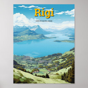 Rigi Schweiz Kunst Vintage Reise Poster